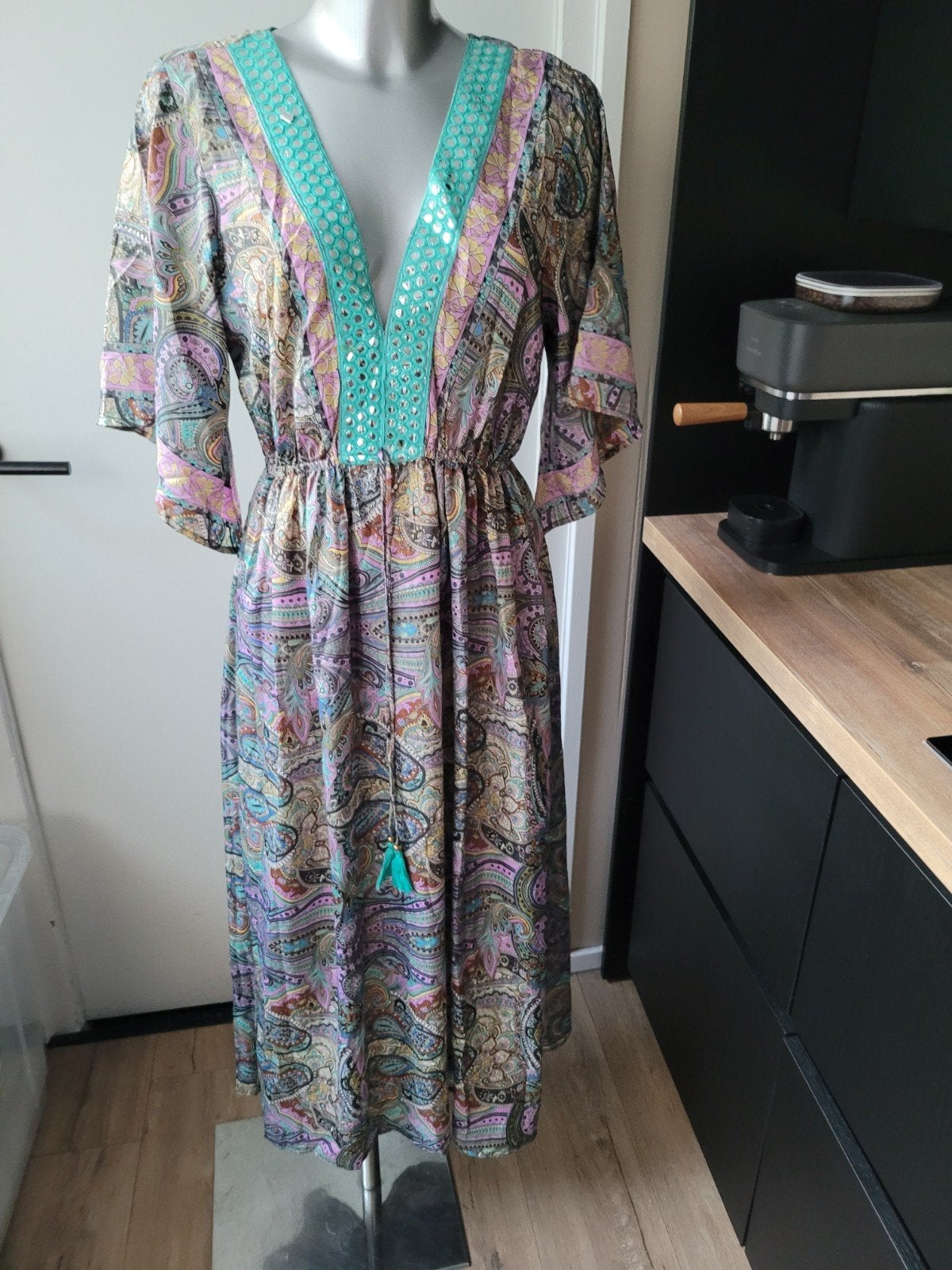 Nieuwe zijde Ibiza jurk maat L, Blauw, Maat 42/44 (L), Nieuw, Ibiza jurk