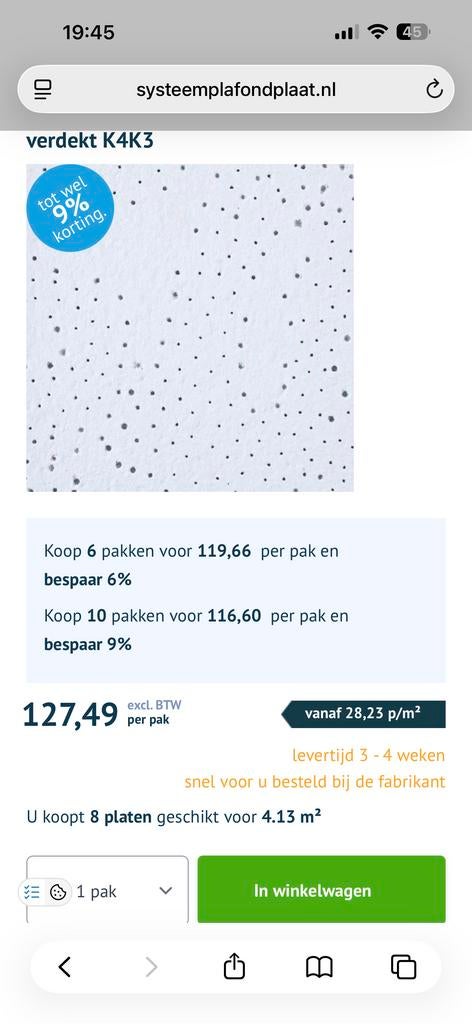 OWAcoustic premium Sternbild systeemplafondplaat, Ophalen, Nieuw, Overige materialen, Minder dan 20 mm