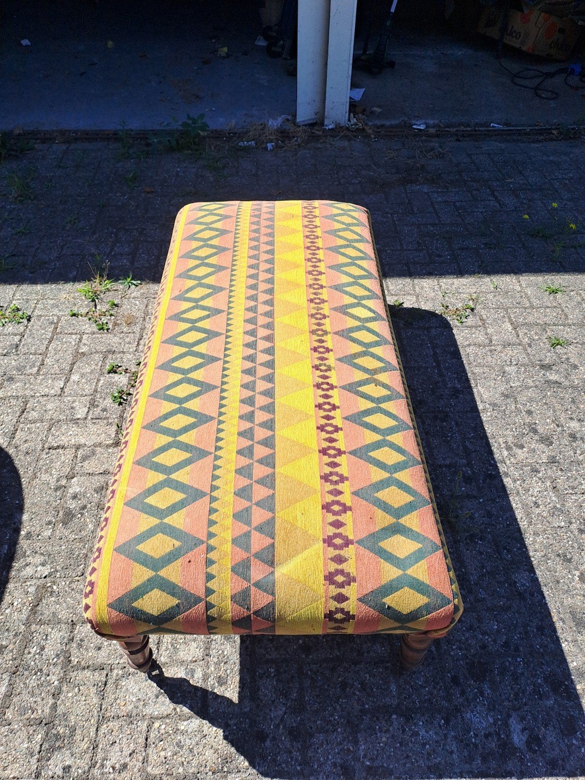Vintage ibiza bankje, Huis en Inrichting, Ophalen, Minder dan 50 cm, Gebruikt, 125 cm of meer