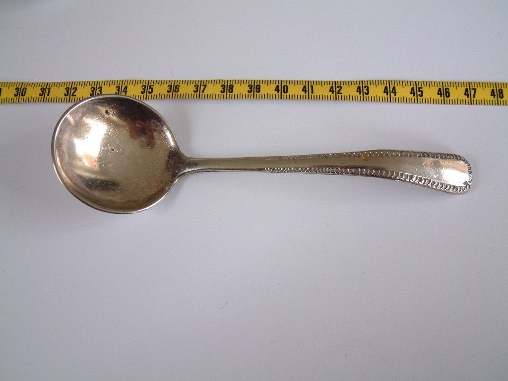 antieke roomlepel melklepel silver plated Italy, Antiek en Kunst, Ophalen of Verzenden