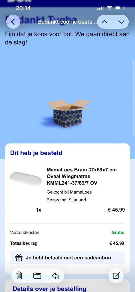 Ovaal wiegmatras mamaloes, Ophalen of Verzenden, Zo goed als nieuw, Wieg