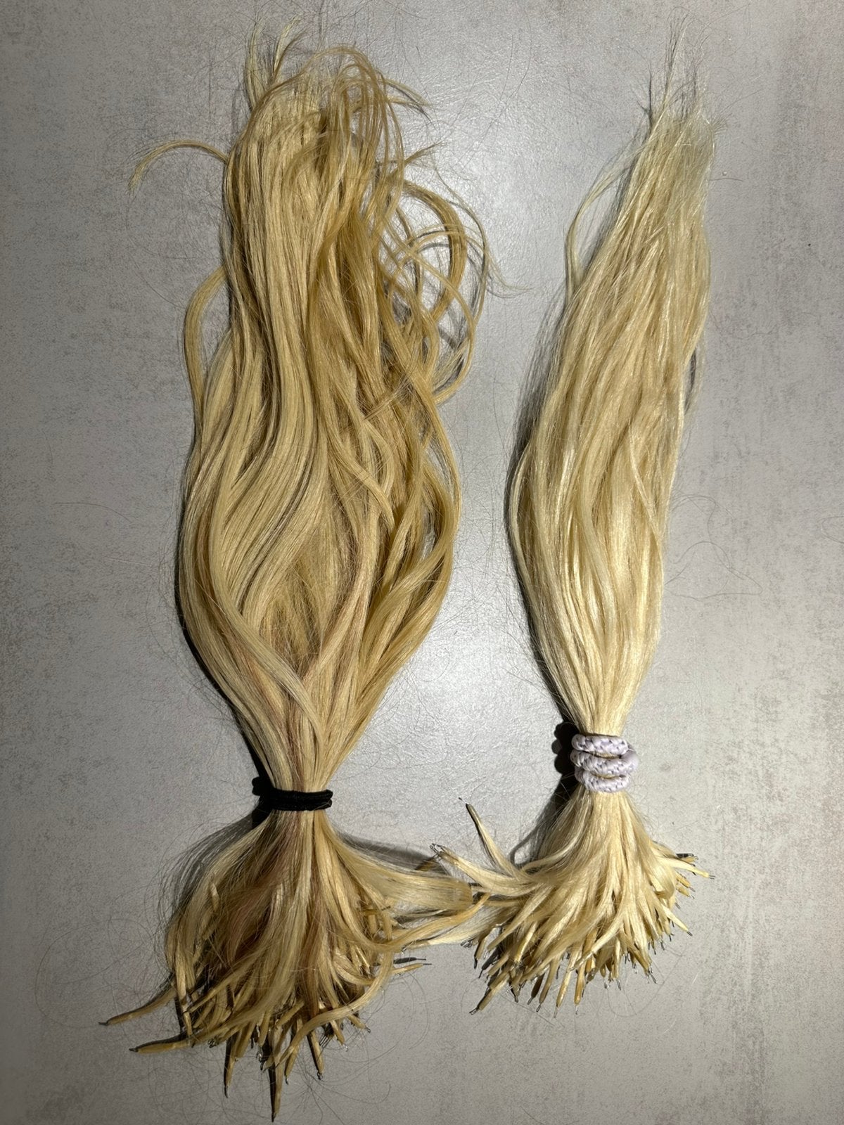 Blonde hairextensions voor ringetjes, Ophalen of Verzenden, Zo goed als nieuw, Pruik of Haarverlenging