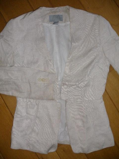 H&M colbert beige linnen maat 36, Kleding | Dames, H&M, Beige, Ophalen of Verzenden, Zo goed als nieuw