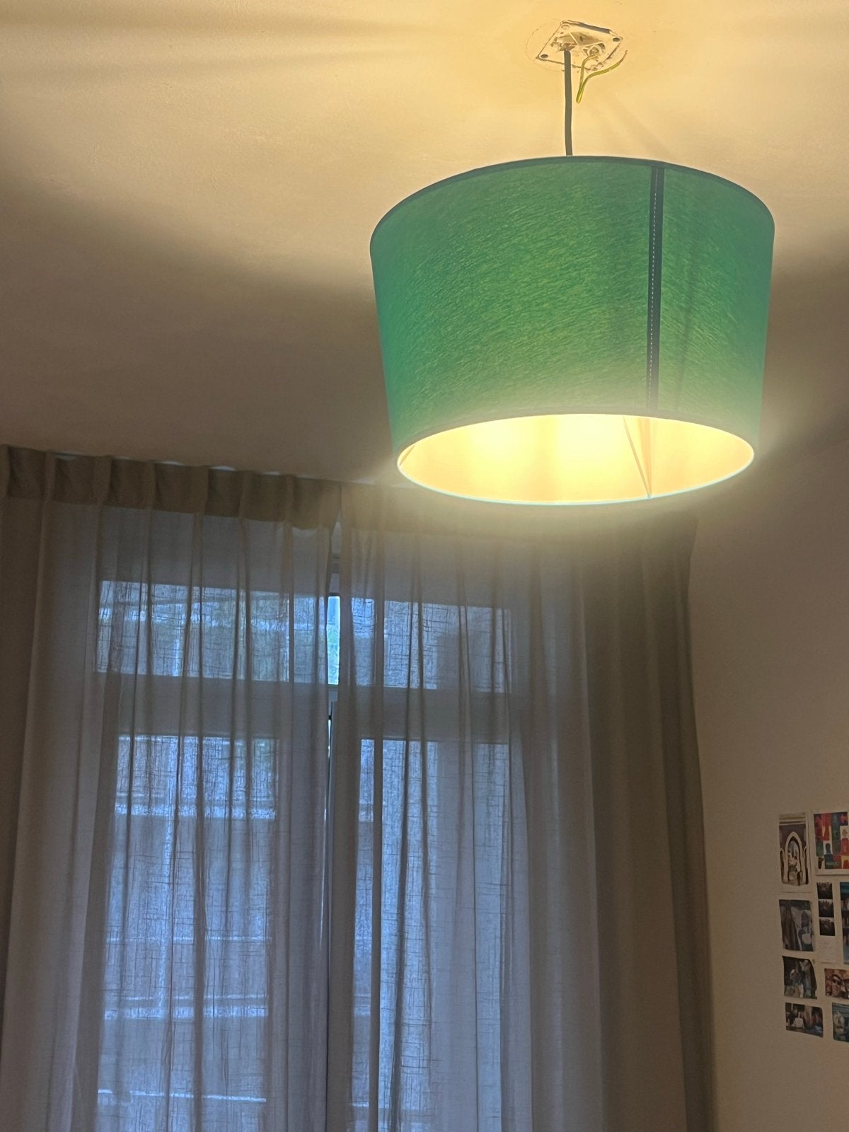Blauwe lampenkap - Ø 35/40 cm, Huis en Inrichting, Lampen | Lampenkappen, Blauw, Rond, Zo goed als nieuw, Textiel