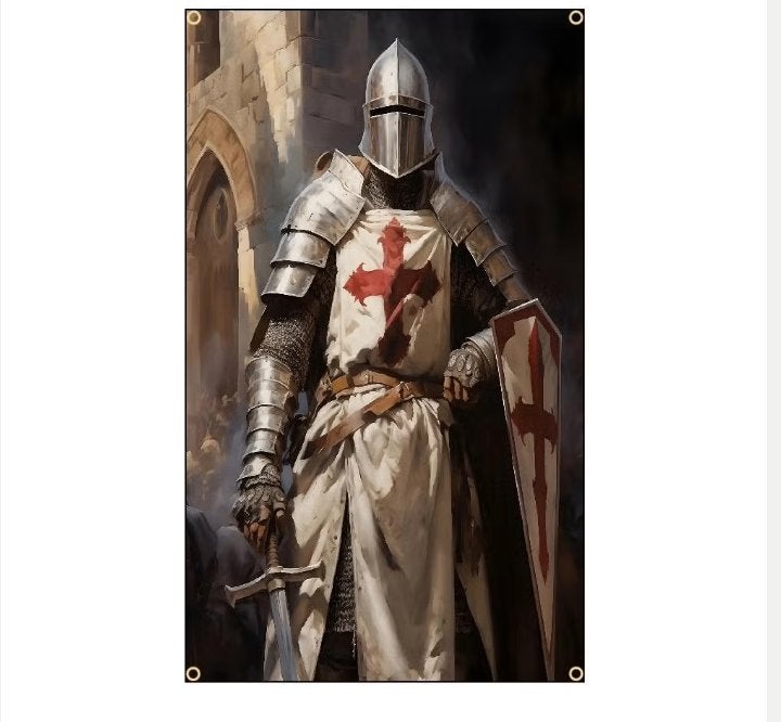 Grote vlaggen Tempeliers / Knights Templar (150x90cm), Ophalen of Verzenden, Nieuw