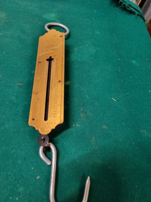 messing weegschaal duits pocket balance 50kg, Antiek en Kunst, Ophalen of Verzenden