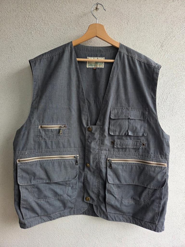 Vintage utility vest / visvest grijs multi-pocket Green Form, Maat 52/54 (L), Ophalen of Verzenden, Zo goed als nieuw, Green Form
