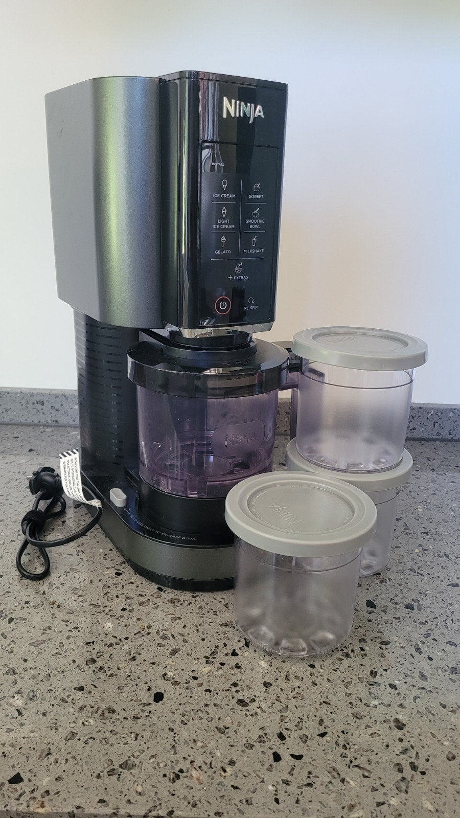 Ninja NC300EU IJsmachine met 3 bakjes, Ophalen of Verzenden, Zo goed als nieuw, 3 snelheden of meer