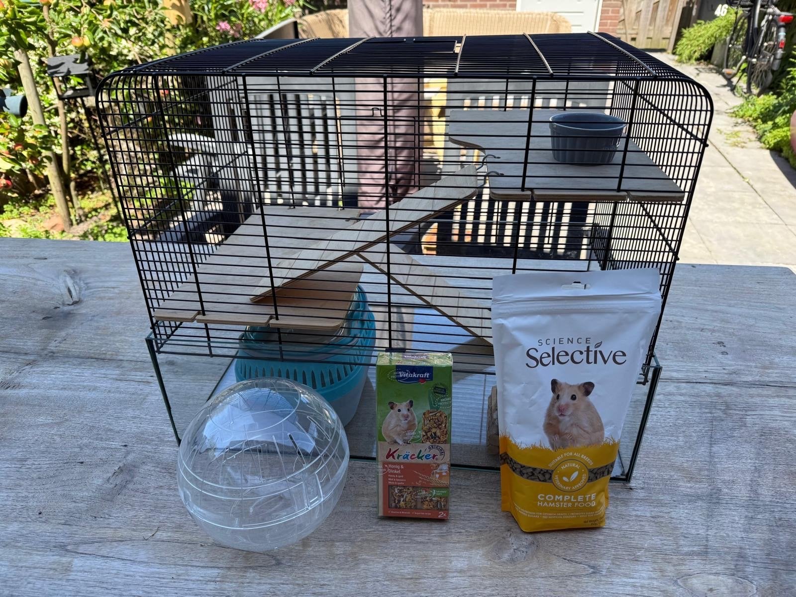 Hamsterkooi incl reismand, loopbal, ed, Dieren en Toebehoren, Ophalen