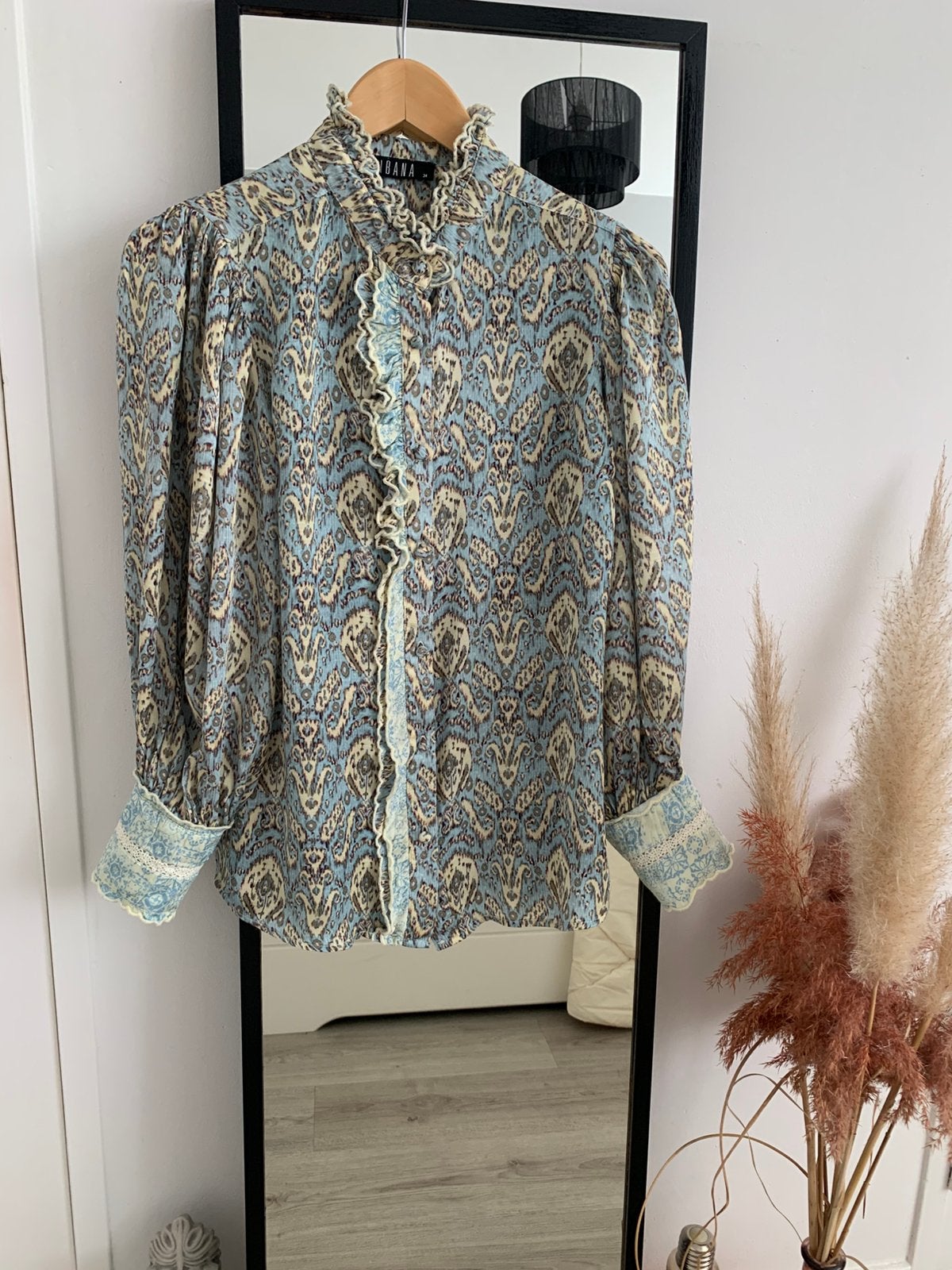 Ibana blouse maat 34 tm 38 draagbaar., Kleding | Dames, Ophalen of Verzenden, Zo goed als nieuw, Maat 36 (S), Blauw