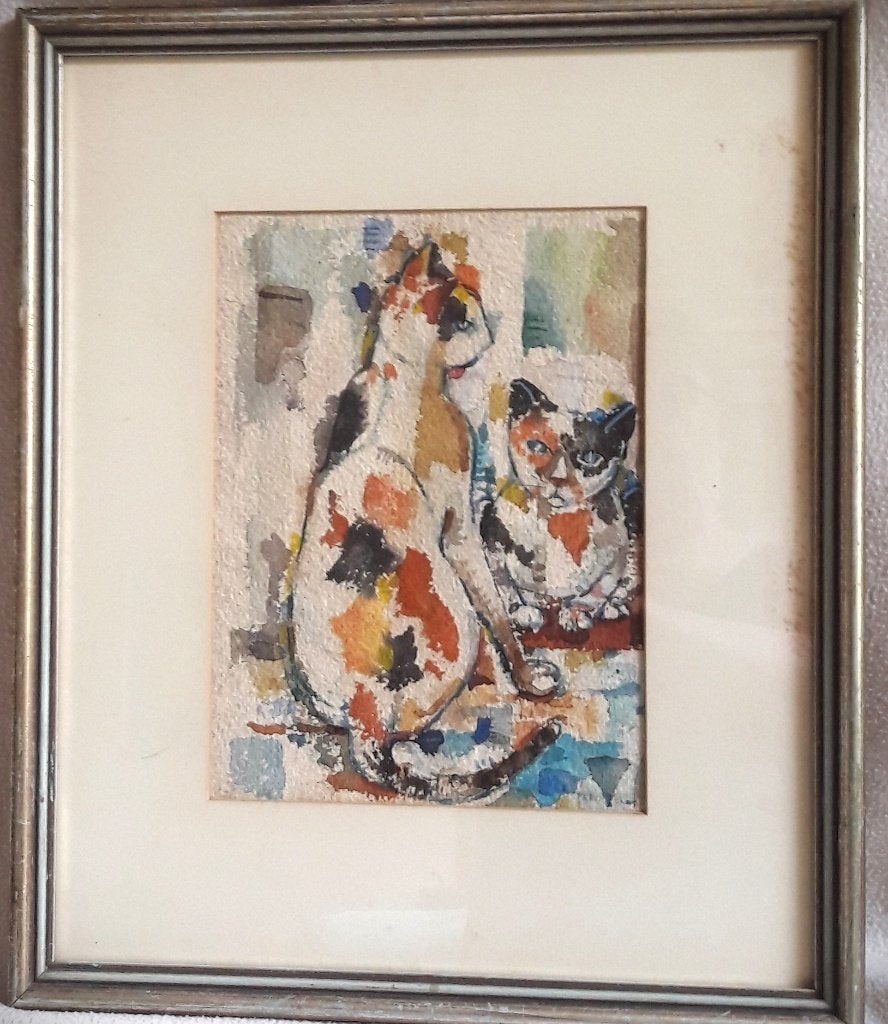 Fred D. Jones jr. ( 1913 - 1996 )  aquarel - gesigneerd, Ophalen, Aquarel, Papier/karton, Dieren