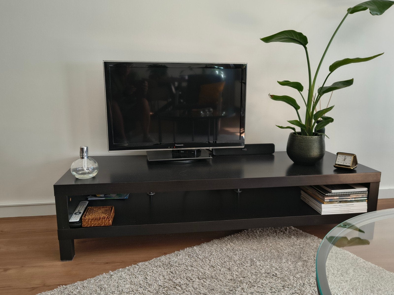 Ikea Lack TV-meubel Zwart 149x55x35 cm, Ophalen, Overige materialen, Gebruikt, 100 tot 150 cm