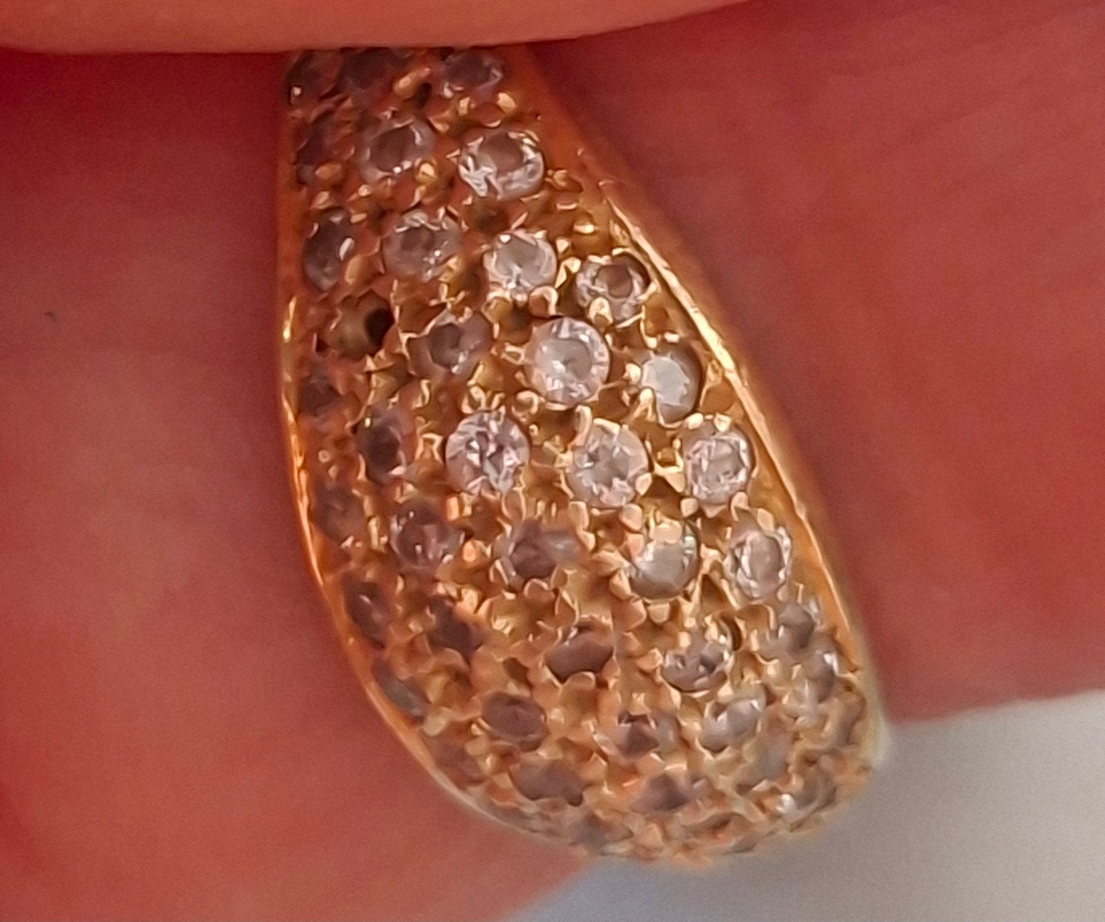 Gouden ring 14 krt, Gebruikt, Ophalen of Verzenden, 17 tot 18, Met edelsteen