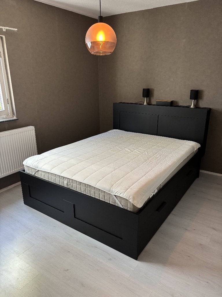 Ikea Brimnes bed, Ophalen, Wit, Tweepersoons, Zo goed als nieuw