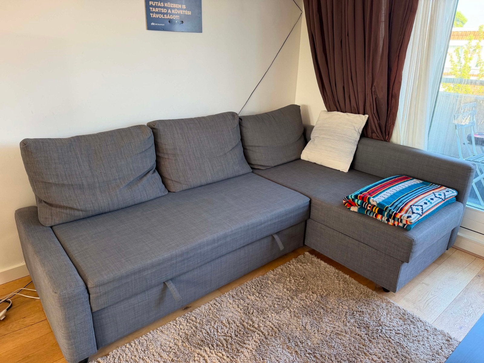 IKEA Friheten slaapbank met opbergruimte - Grijs, Ophalen, Gebruikt, Tweepersoons, Overige maten