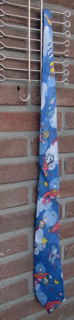 Stropdas met Willy Wortel in space vintage 06, Ophalen of Verzenden, Goofy of Pluto, Zo goed als nieuw, Kleding of Textiel