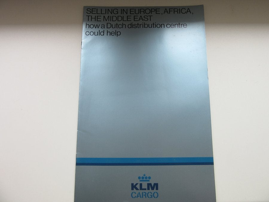 KLM cargo brochure Selling in Europe,Africa,The Middle East, Verzenden, Gebruikt, Overige typen