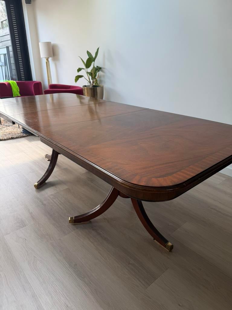 Heldense exclusive mahoniehouten eettafel engelse stijl, Huis en Inrichting, Tafels | Eettafels, Ophalen, 200 cm of meer, 50 tot 100 cm