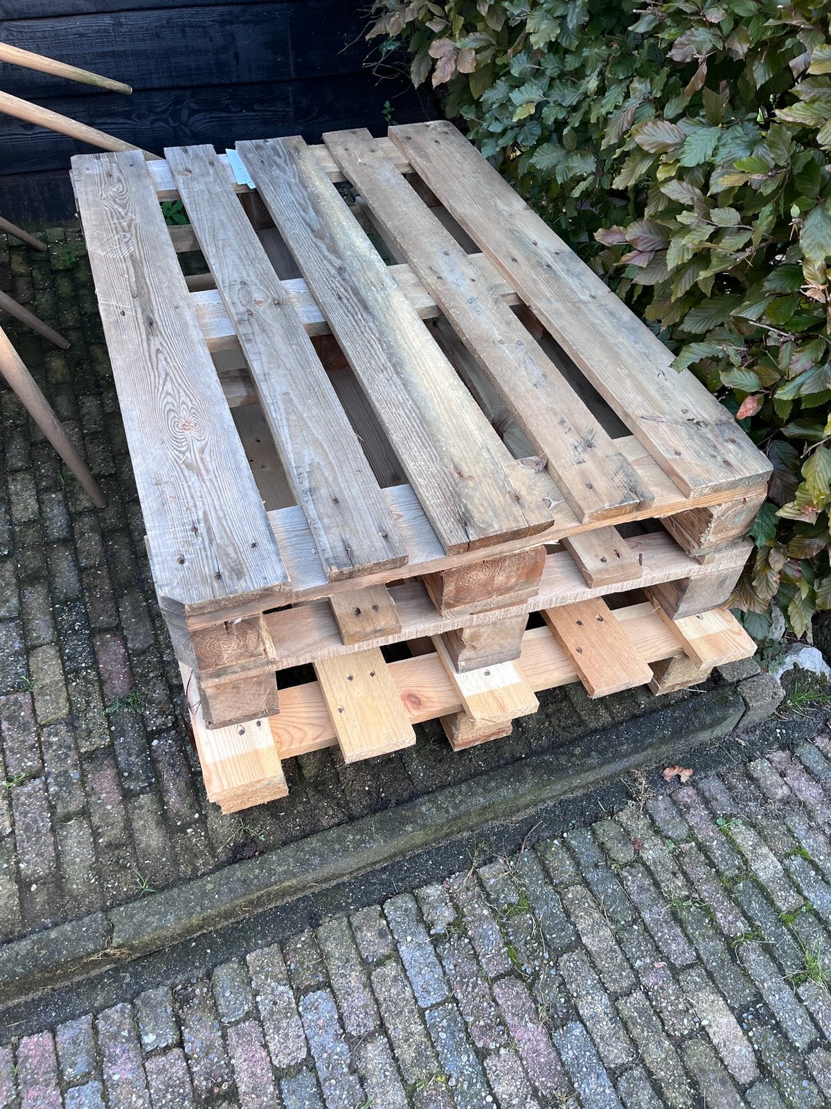 3 pallets, Doe-het-zelf en Verbouw, Hout en Planken, Ophalen, Zo goed als nieuw, Pallet, Minder dan 200 cm