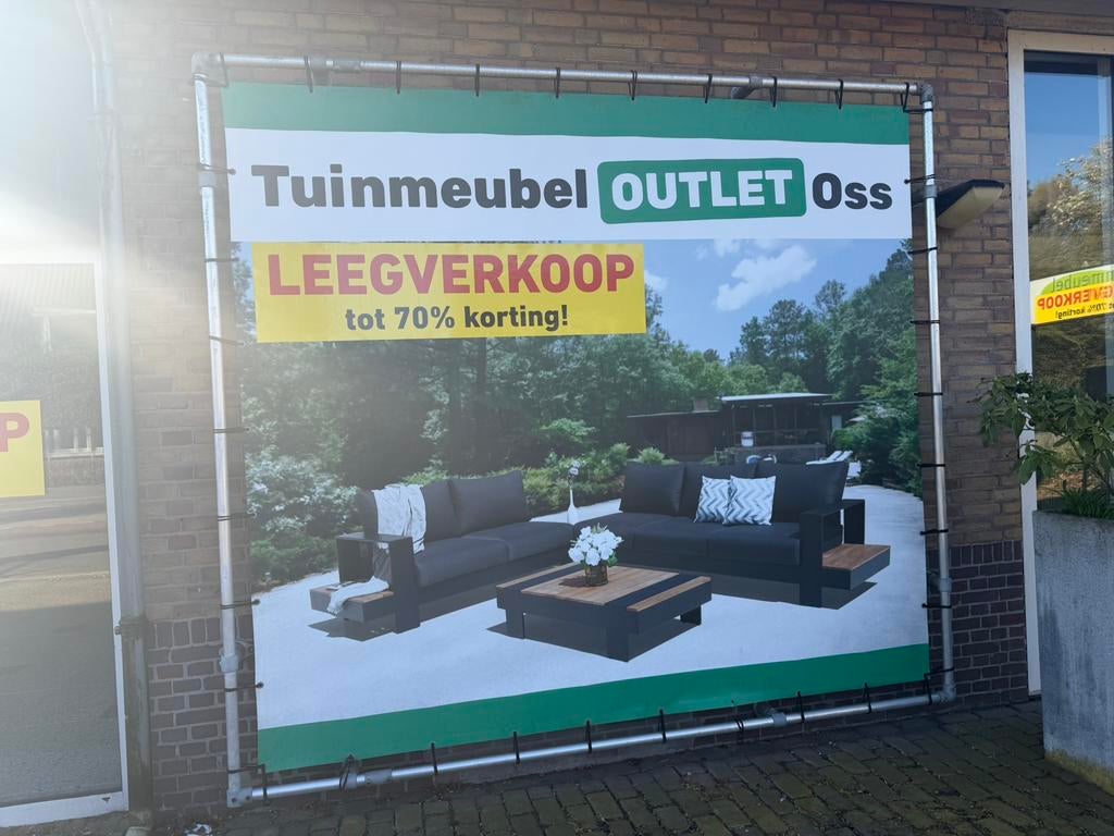 Ijzeren omheining voor een doek/zijl, Ophalen, Gebruikt, Reclamebord