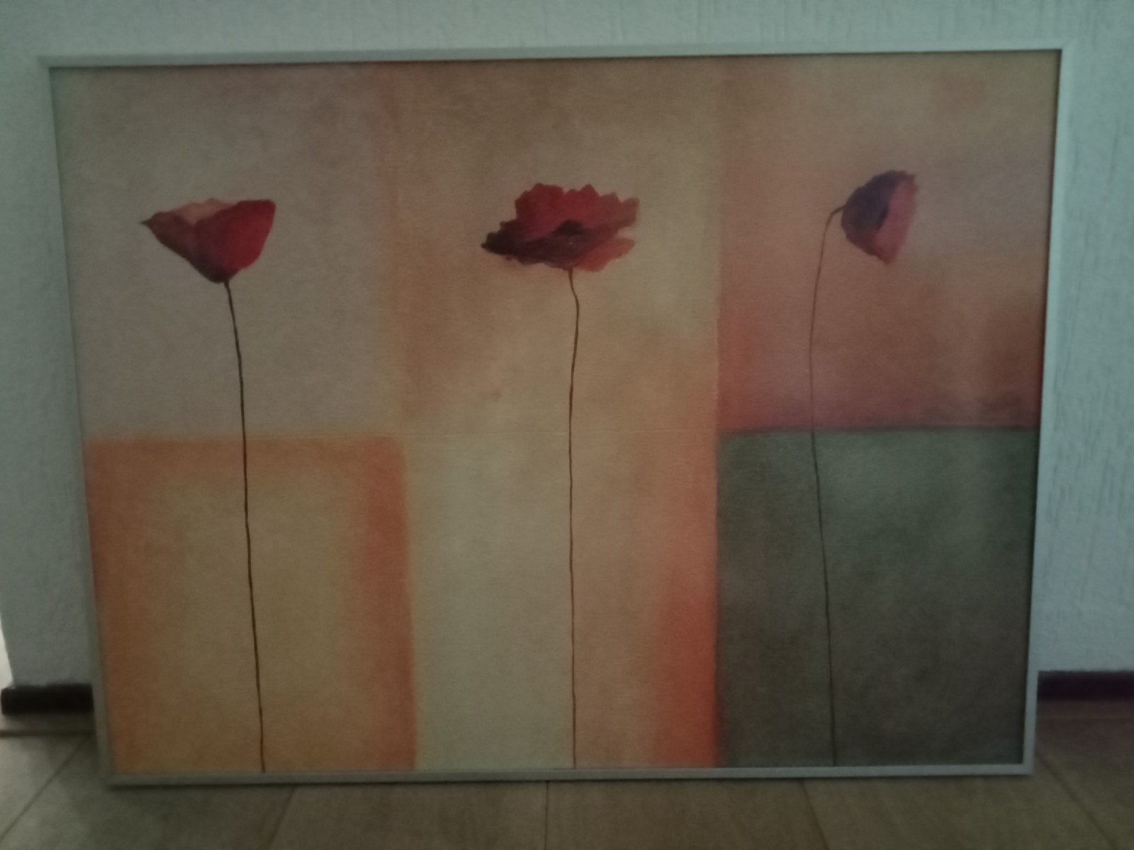 vrolijke klaprozen in nette aluminium lijst, Antiek en Kunst, Kunst | Schilderijen | Abstract, Ophalen