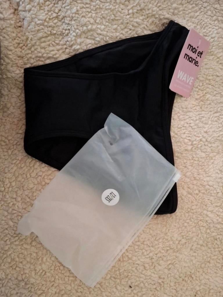 Moi et Marie menstruatie bikini slip XXS (12 jaar) nieuw, Verzenden, Zwart, Nieuw, Bikini