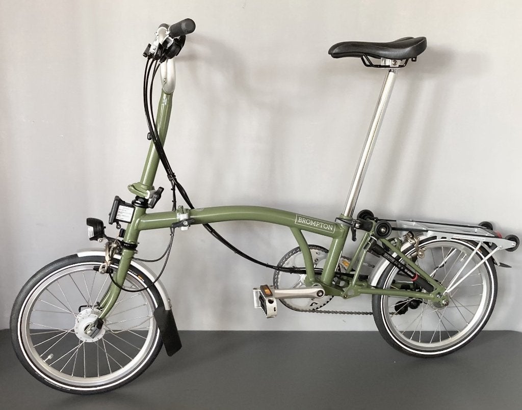 Unieke BROMPTON "Olive Green" 6 versnellingen ZGAN, Fietsen en Brommers, Fietsen | Vouwfietsen, Ophalen, Brompton, 16 tot 18 inch