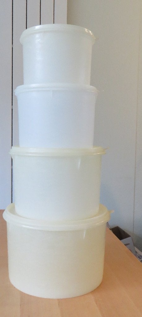 Tupperware 4 Bewaarbussen / Trommel, Ophalen, Gebruikt, Overige kleuren, Bewaardoos