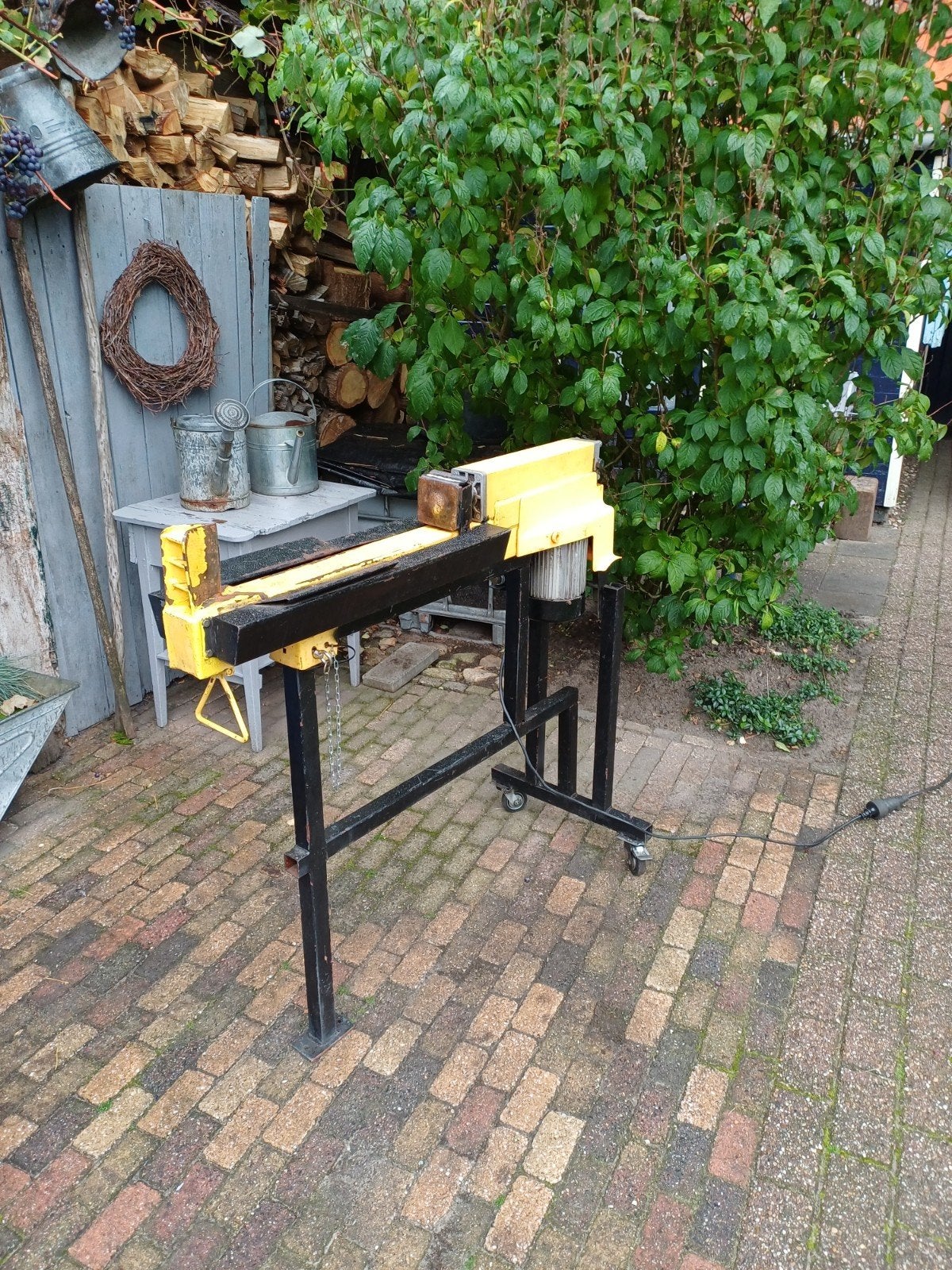Ergo Fix Houtklover 5000 KG - Elektrisch, Tuin en Terras, Ophalen, Gebruikt, Ergo Fix, Liggend