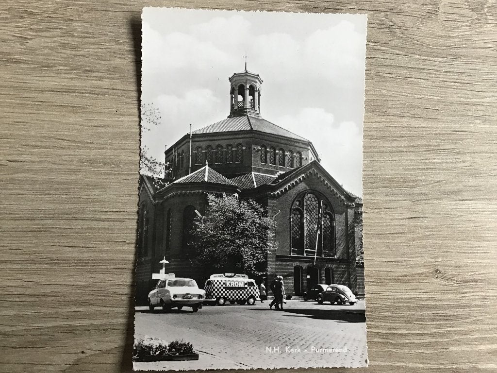 Oude ansichtkaart NH Kerk Purmerend 1966, Verzenden, 1960 tot 1980, Ongelopen, Noord-Holland