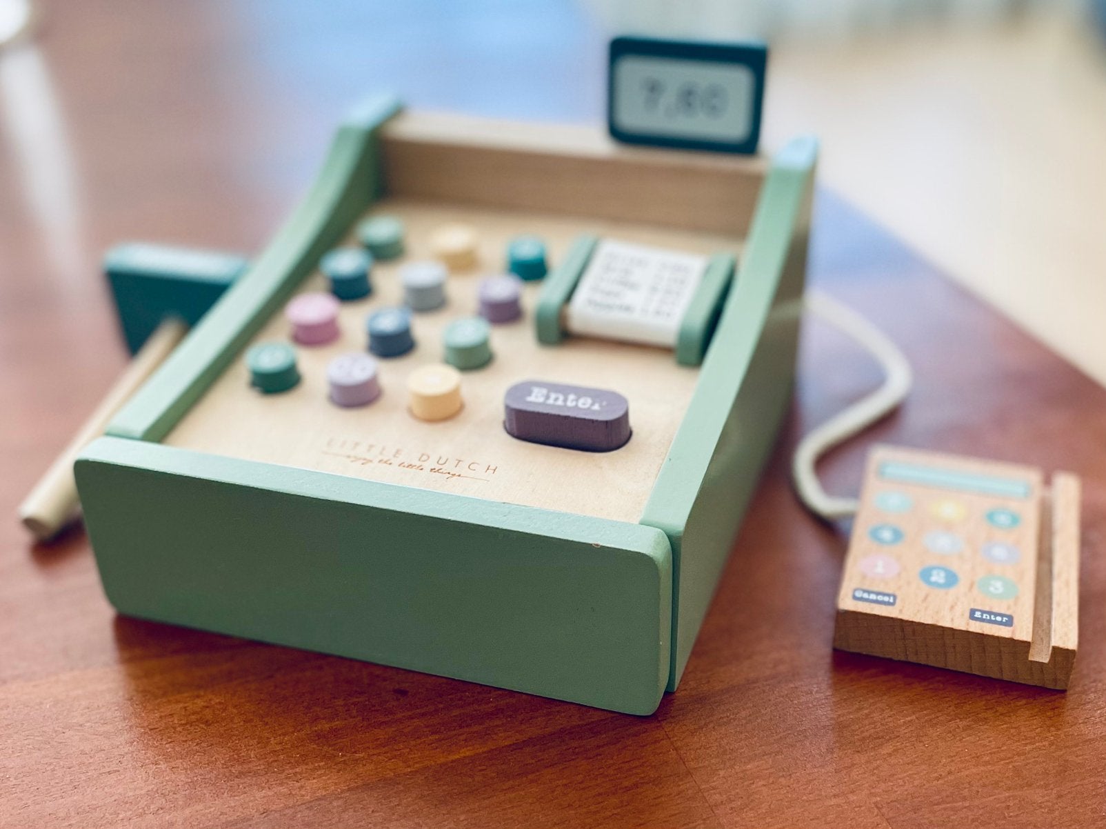 Houten speegoedkassa, Kinderen en Baby's, Speelgoed | Houten speelgoed, Ophalen of Verzenden, Gebruikt, Overige typen
