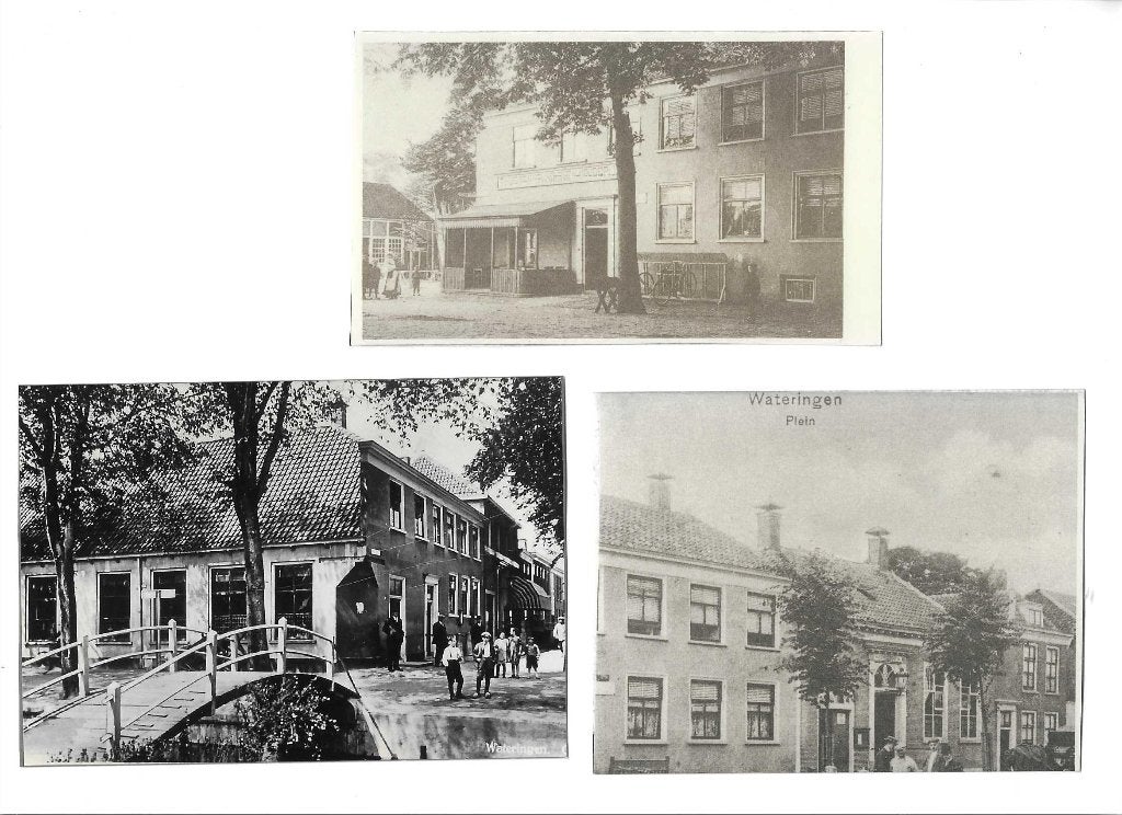 Wateringen (Z.H.) o.a fietsenrek  personen  gem.huizen toen, Verzamelen, Verzenden, Foto, Zo goed als nieuw, Voor 1940