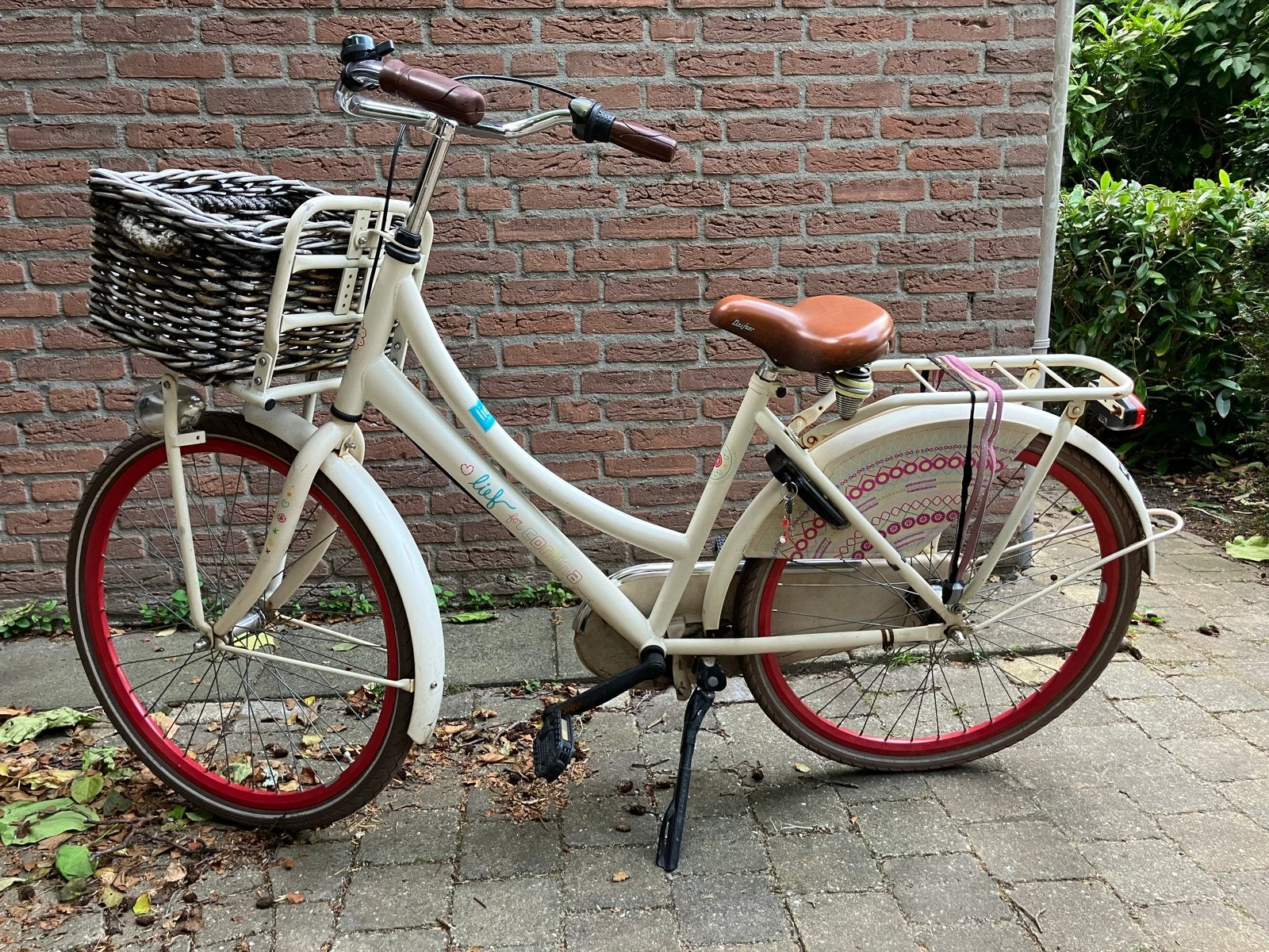 Lief! (Cortina) fiets 26 inch, met mand voorop, Terugtraprem, Gebruikt, Versnellingen, Minder dan 47 cm