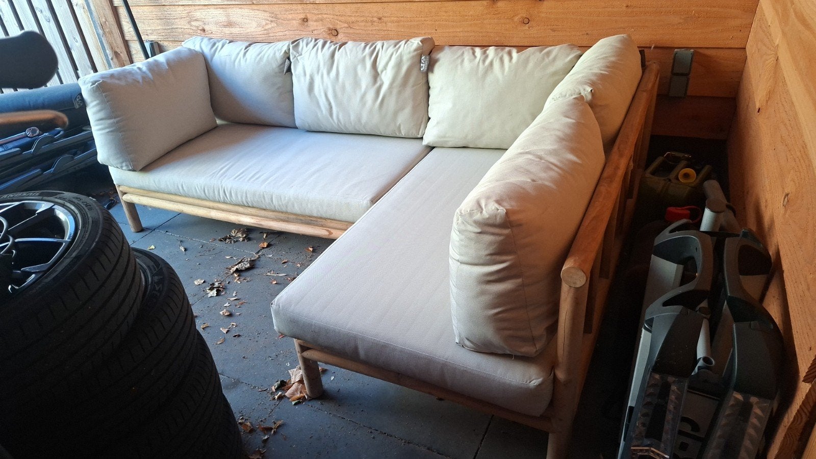 Apple Bee Loungeset met waterafstotende kussens, Tuin en Terras, Ophalen, 4 zitplaatsen, Gebruikt, Loungeset