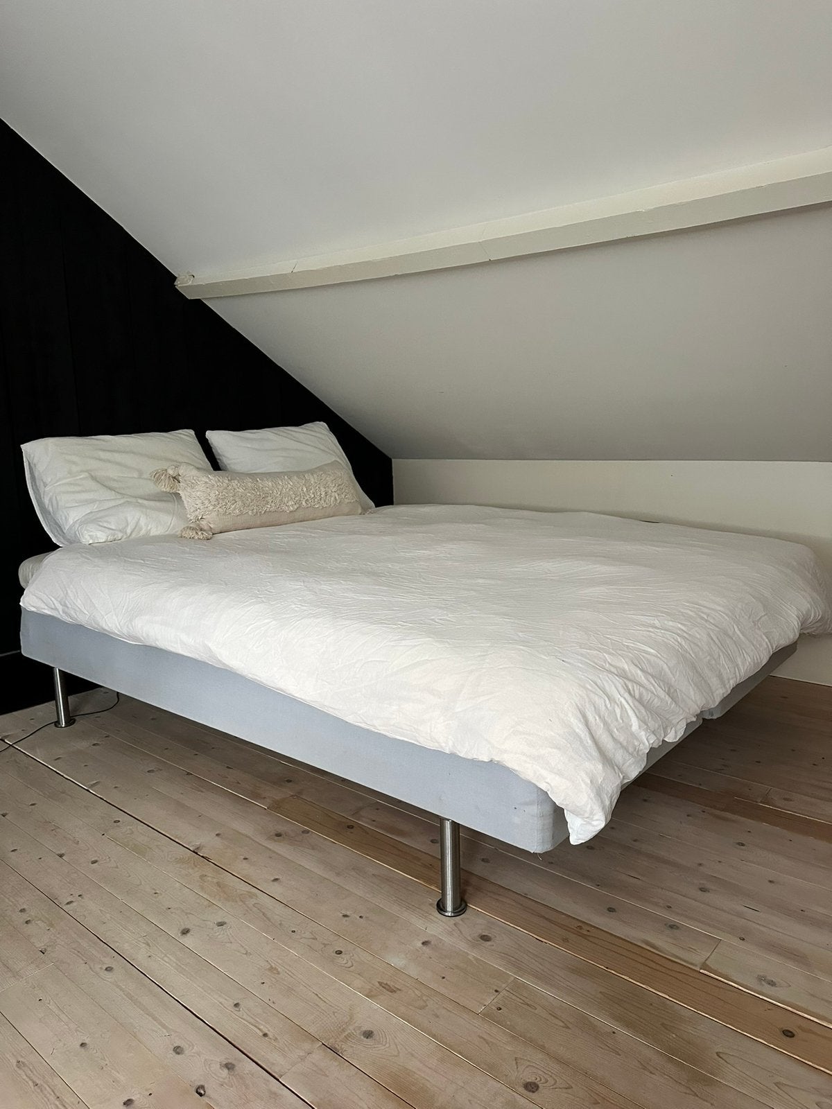 Tweepersoons Boxspring IKEA + matrastopper, Ophalen, Gebruikt, Tweepersoons, 200 cm