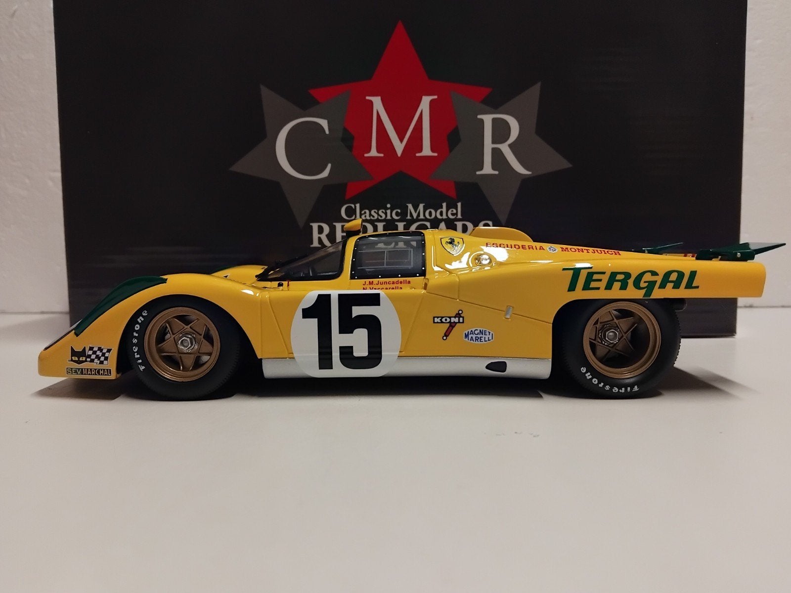 Ferrari 512 M 1971 #15 Le Mans geel CMR Replicars 1:18 KRD, Hobby en Vrije tijd, Modelauto's | 1:18, Ophalen of Verzenden, Zo goed als nieuw