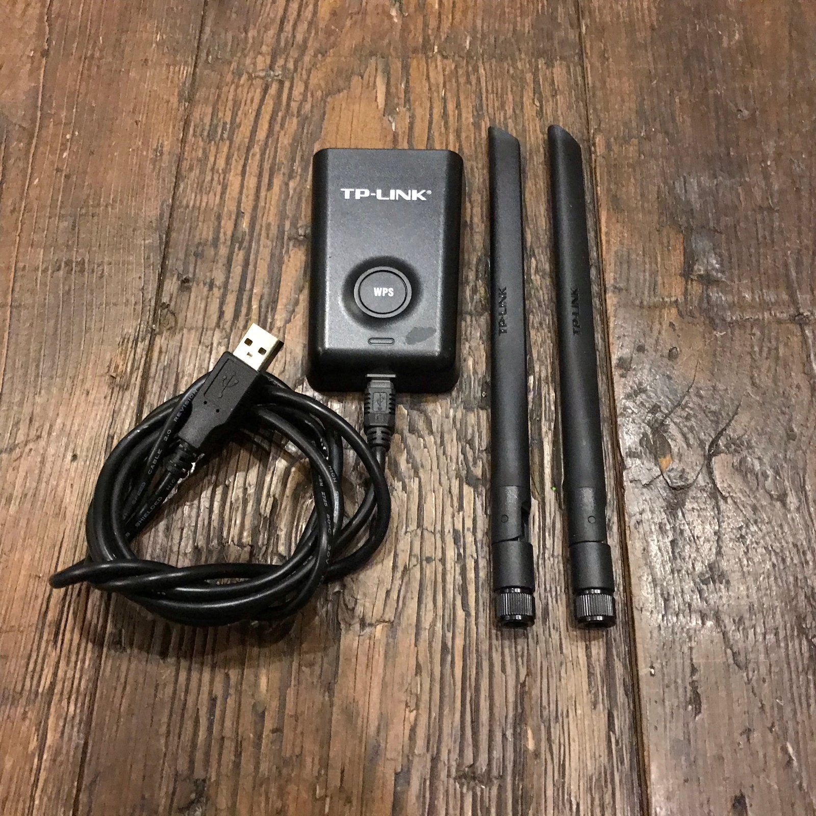 TP-Link USB Wifi Antenne met WPS-knop en 2 antennes, Ophalen of Verzenden, Zo goed als nieuw