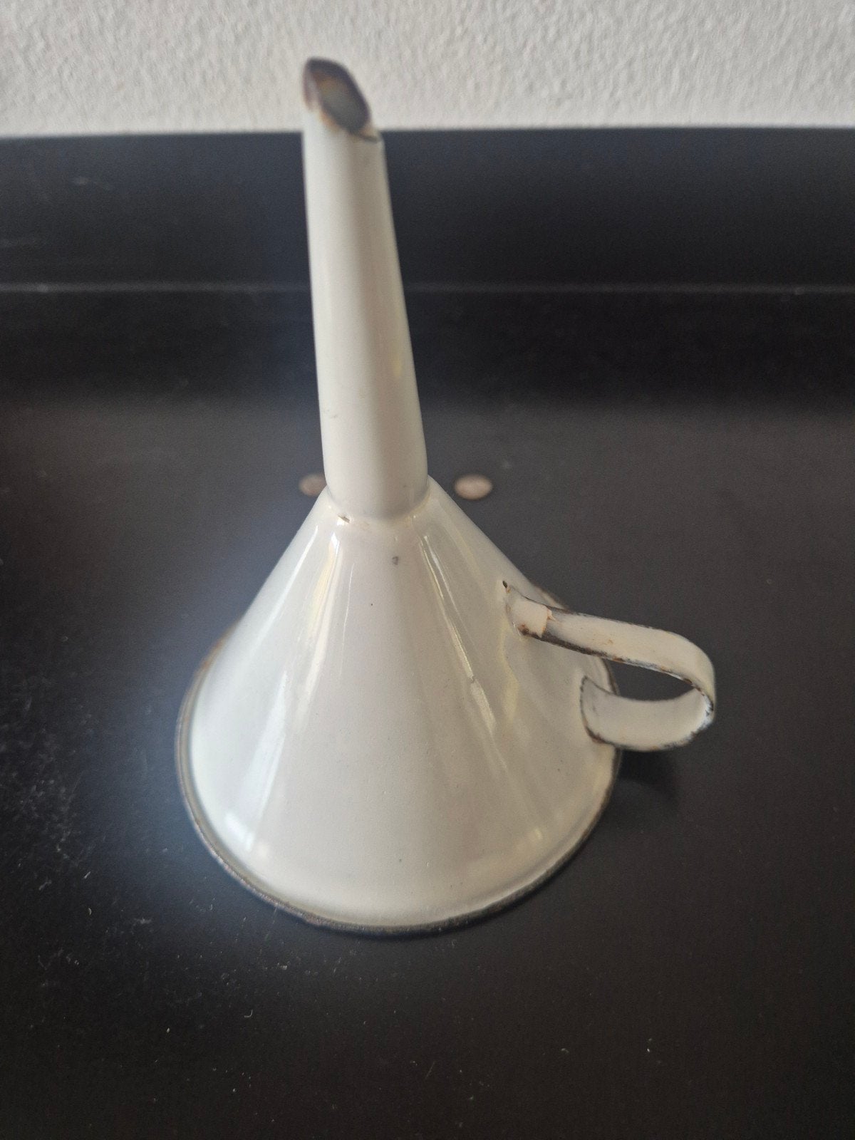 Wit emaille trechter, Ophalen of Verzenden