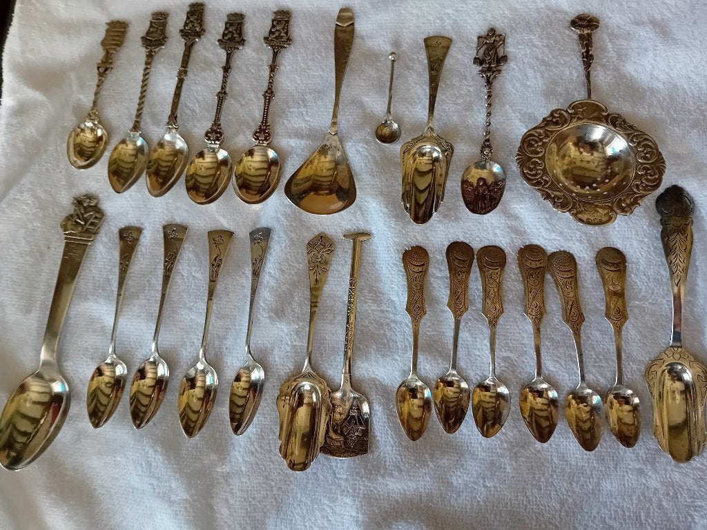 lot van antiek zilver lepeltjes, Verzenden