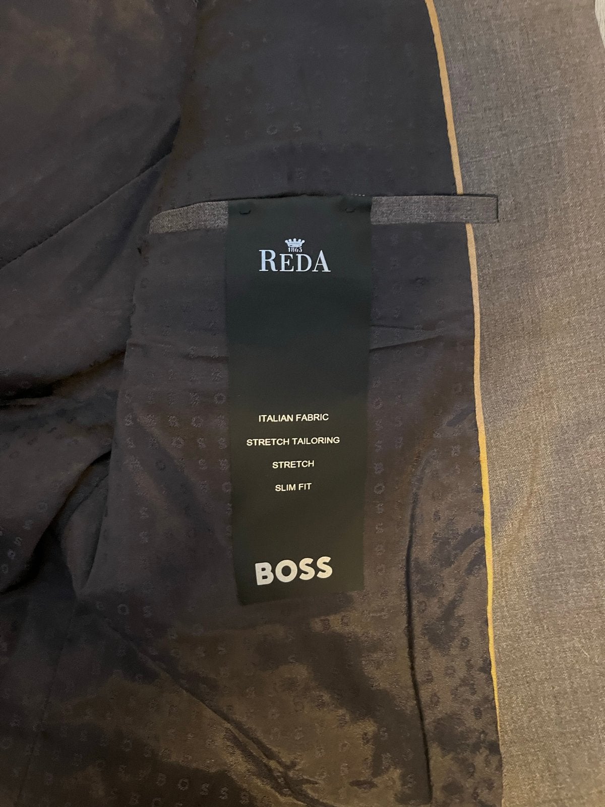 BOSS Reda Slim Fit Pak - Grijs (Maat 52/54 (L)), Ophalen of Verzenden, Zo goed als nieuw, Maat 52/54 (L), Grijs