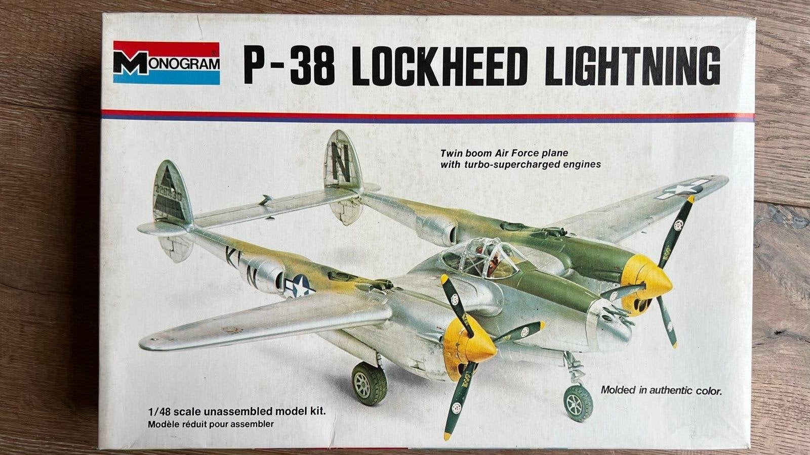 1/48 Monogram P-38 Lockheed Lightning, Nieuw, Groter dan 1:72, Vliegtuig, Ophalen