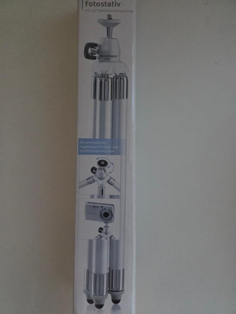 SilverCrest Telescoop-fotostatief - Nieuw in doos, Nieuw, Minder dan 150 cm, Met balhoofd, Ophalen of Verzenden