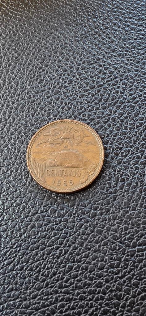 Mexico 20 centavos 1955, Postzegels en Munten, Penningen en Medailles, Ophalen of Verzenden, Overige materialen