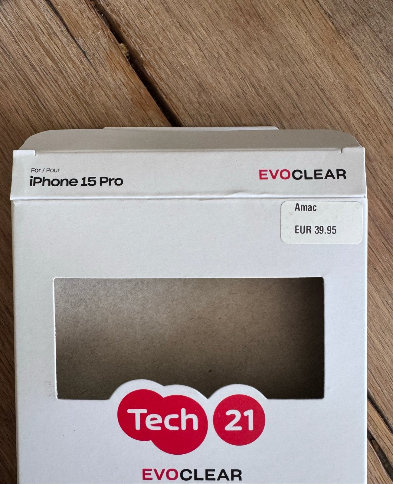 Tech 21 EvoClear Zwart Hoesje voor iPhone 15 Pro, Kunststof, Zwart, Krasbestendig, Overige merken
