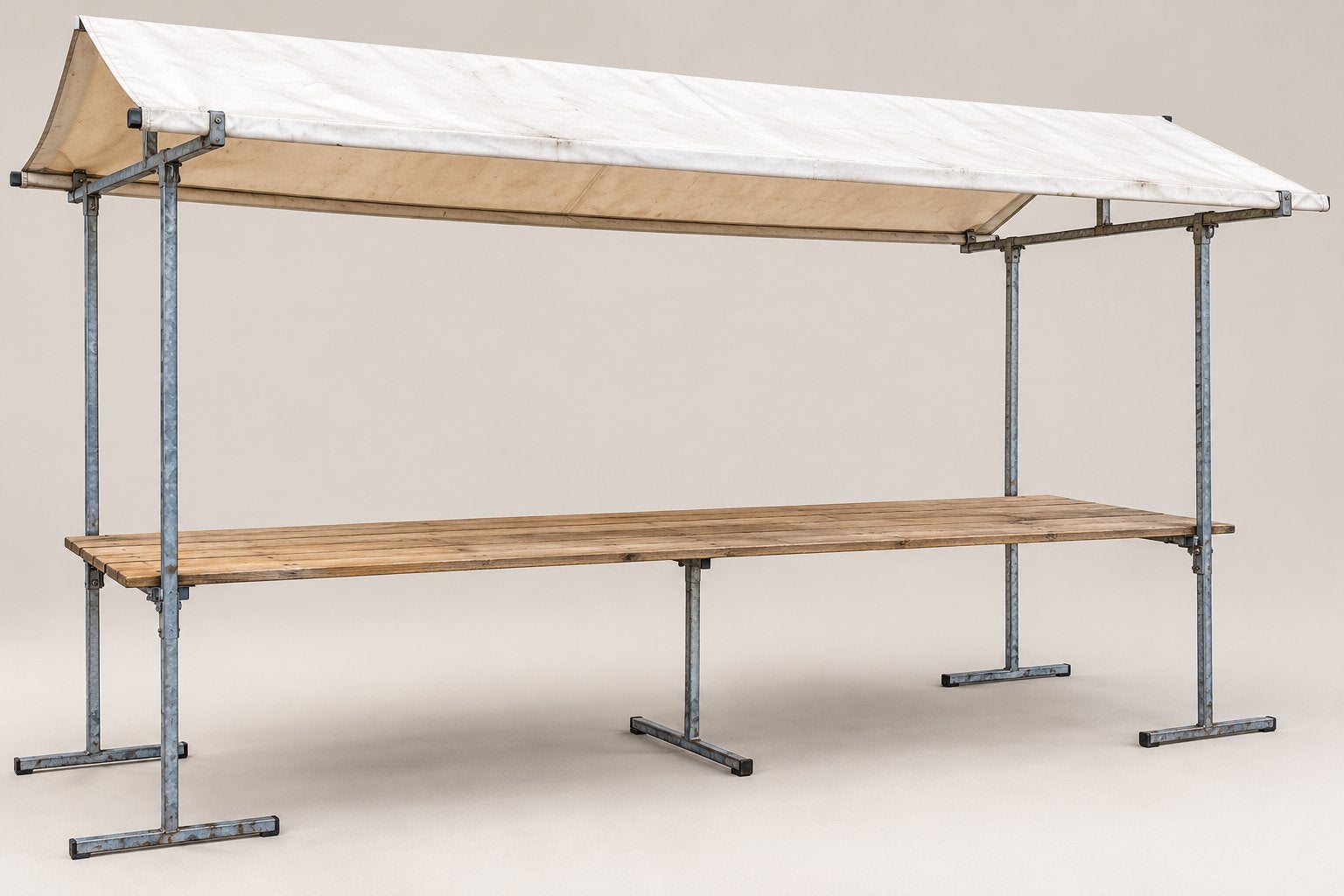 Marktkraam 4 meter met dak en houten blad., Ophalen, Gebruikt, Overige typen, Minder dan 4 meter