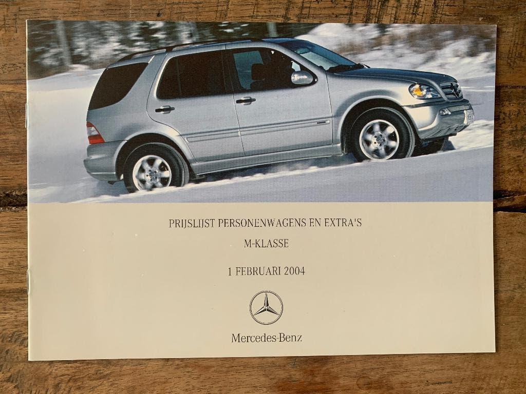 Prijslijst Mercedes-Benz M-klasse W163 facelift 2004 NL, Nieuw, Mercedes-Benz, Mercedes, Ophalen of Verzenden