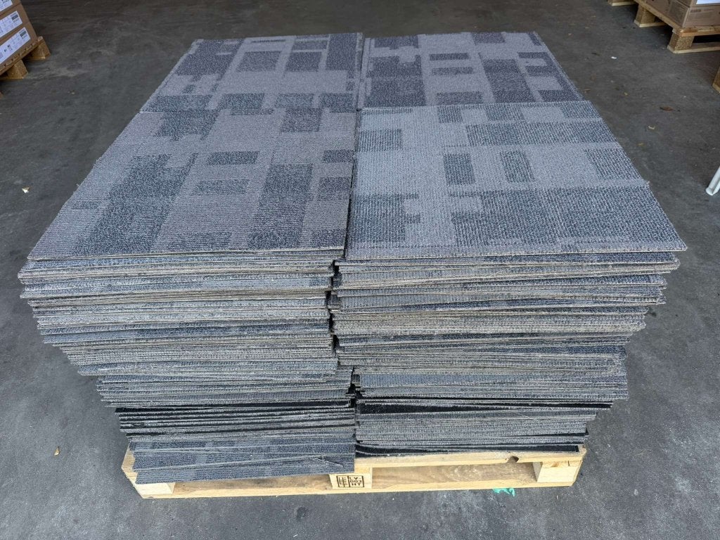 Tapijttegels 50x50cm grijs blokjes gebruikt, Niet ingevuld, Gebruikt, Niet ingevuld, Geel