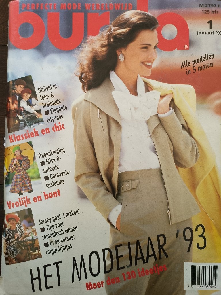 Burda januari 1993  met patronen voor Carnaval, vintage mode, Overige typen, Vrouw, Zo goed als nieuw, Burda