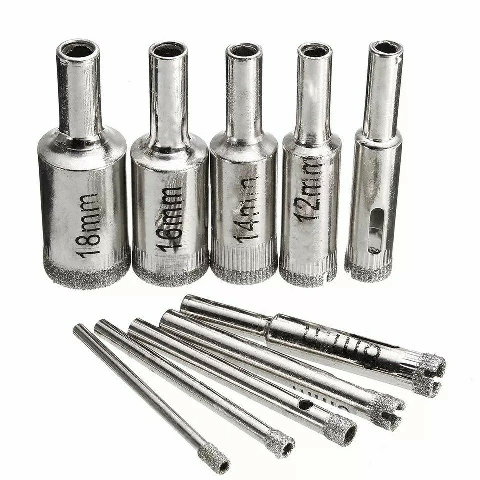 T.k 10 delige set 3 mm tm 18 mm diamant tegelboren gatenzaag, Ophalen of Verzenden, Nieuw