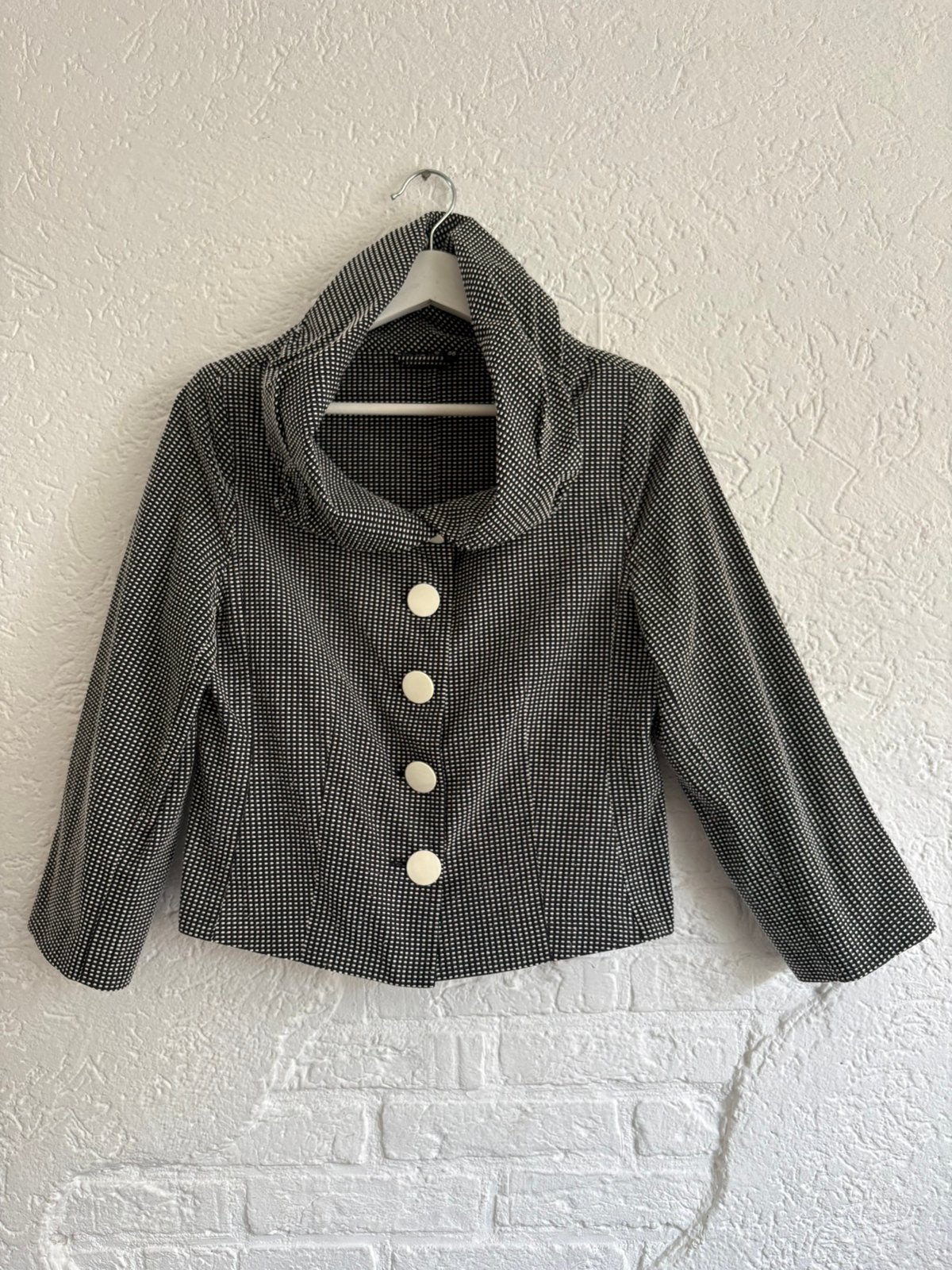 Moq blazer jasje zwart wit 38, Ophalen of Verzenden, Zo goed als nieuw, Maat 38/40 (M), Jasje